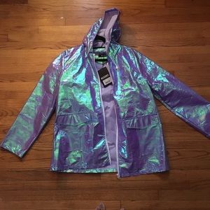 NWT Missguided iridescent raincoat